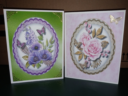 5, Sheet Floral Toppers with Decoupage  by Michelle Peters