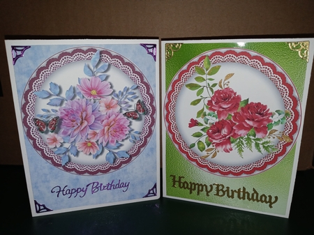 5, Sheet Floral Toppers with Decoupage  by Michelle Peters