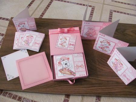 3D Top Drawer Bonnets and Baskets Notelet Cards Bumper Kit by Michelle Peters