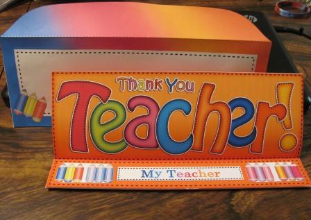 Large Dl Thank You Teacher Easel Card Kit N Envelope by Michelle Peters