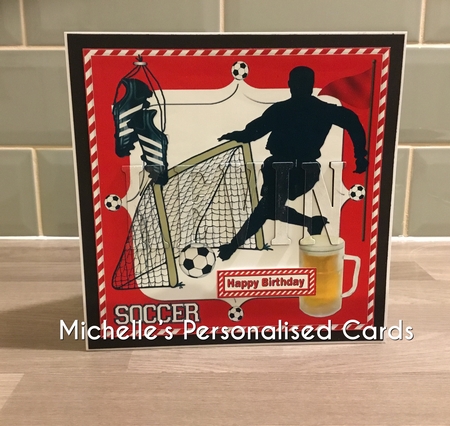 8x8 Football and a Pint Red and White by MICHELLE WAGSTAFFE