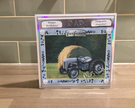Ferguson Vintage Tractor - Card Topper with Decoupage by MICHELLE WAGSTAFFE
