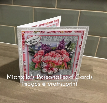 Beautiful Peonies and Lilac Card Front Kit by MICHELLE WAGSTAFFE