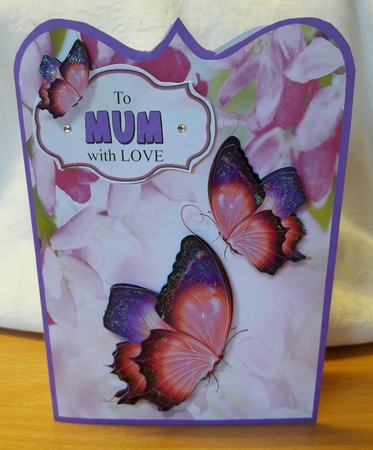 Butterflies are Free Shaped Card - Mauve by MICHELLE WILES