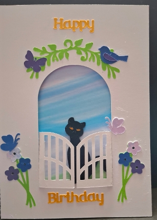 Gate with Cat Aperture Card and Backing Panel by Michelle Young