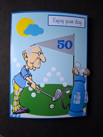 Golf Hole Male Birthday Greeting Card by Michelle Young