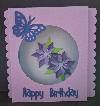 Butterfly and Flowers Diorama Card by Michelle Young