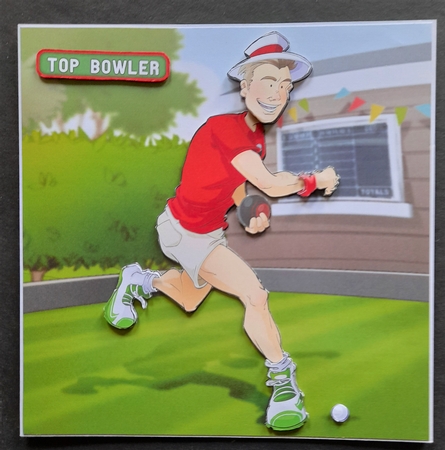 Young Lawn Bowls Dude Red 7x7 Quick Card by Michelle Young