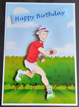 Young Lawn Bowls Dude Red Decoupage Sheet by Michelle Young