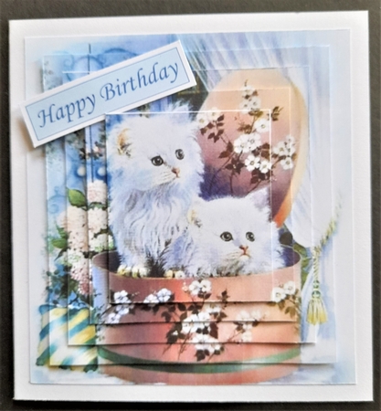 Cute kittens in hat gift box pyramids by Michelle Young