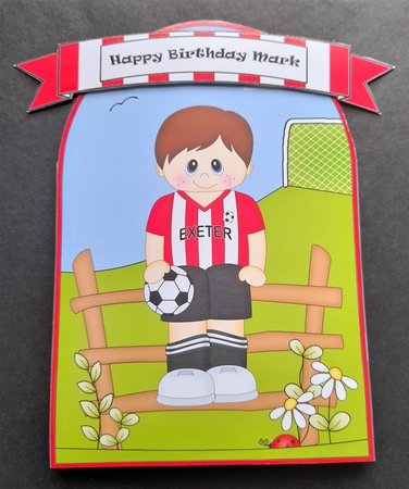 3D Shaped Card Kit - Little Footballer Plays for Exeter by Michelle Young