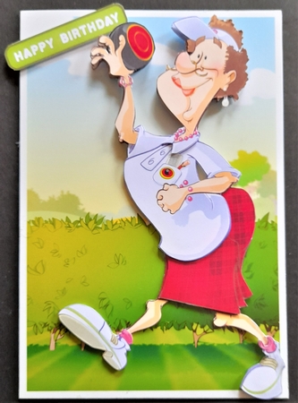 Lawn Bowls Lady (red) Decoupage Sheet by Michelle Young