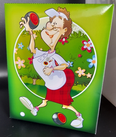 Lawn Bowls Lady (red) Mini Gift Bag by Michelle Young