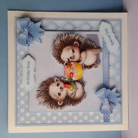 Cute Twin Boy Hedgehogs Mini Kit by Michelle Young