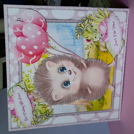 7x7 Gorgeous Hedgehog  and Gift Bag by Michelle Young