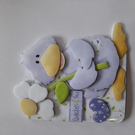 Quackers For You Shaped 3D Decoupage Card & Envelope by Michelle Young