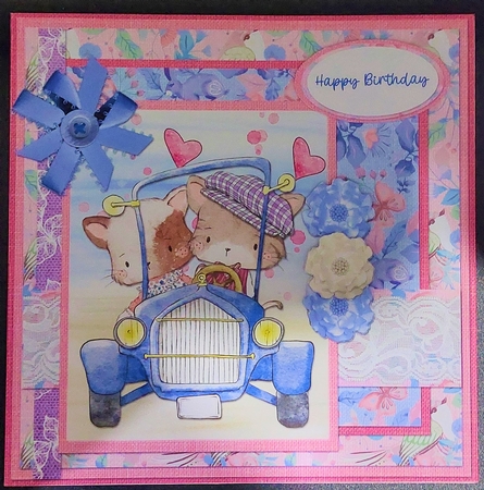 Cute Kittens 1: Couple in Car 7 x 7 Card Mini Kit, 6 Sheets by Michelle Young
