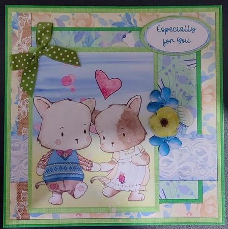 Cute Kittens 3: Cute Couple 7 x 7 Card Mini Kit, 6 Sheets by Michelle Young