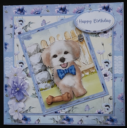 Cats and Dogs 3: Maltese 7 x 7 Card Mini Kit, 8 Sheets, Lilac/Green by Michelle Young
