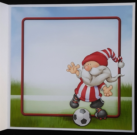Football Gnome Red and White Stripes 8x8 Quick Card Insert by Michelle Young