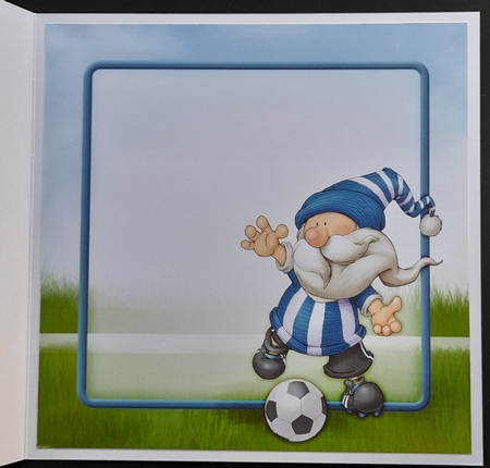 Football Gnome Blue and White Stripes 8x8 Quick Card Insert by Michelle Young