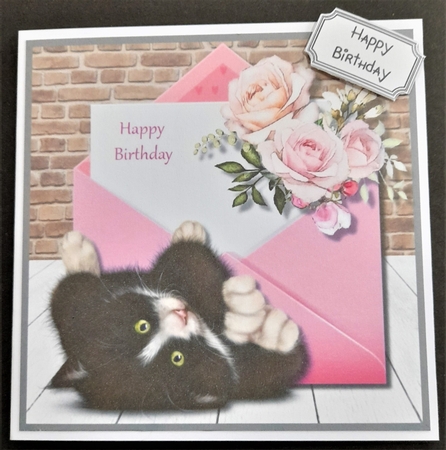 Cute Cat and Flowers Birthday by Michelle Young