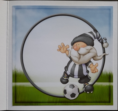 Football Gnome Black and White Stripes 7x7 Quick Card Insert by Michelle Young