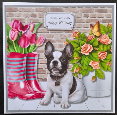 French Bulldog and Flowers by Michelle Young