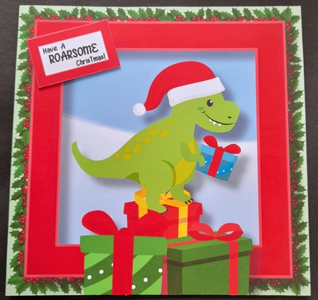 Christmas Dinosaur 1 8x8 by Michelle Young