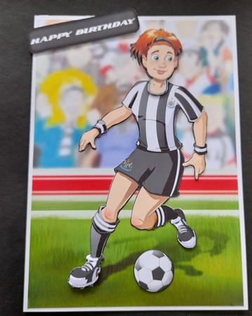 Womens Football Dudess Black and White Strip by Michelle Young