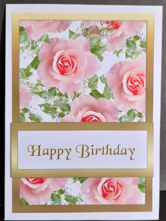 Diagonal pop-out Pink birthday rose by Michelle Young