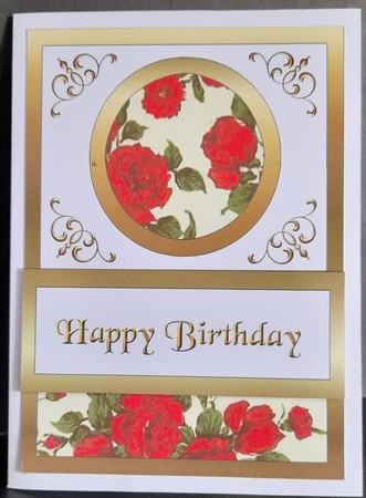 Diagonal pop-out Red birthday rose by Michelle Young