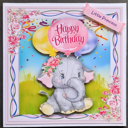 8x8 Ellie Happy Birthdau , Pink by Michelle Young