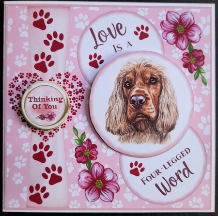 Pink Love is a four legged word card front 3 by Michelle Young