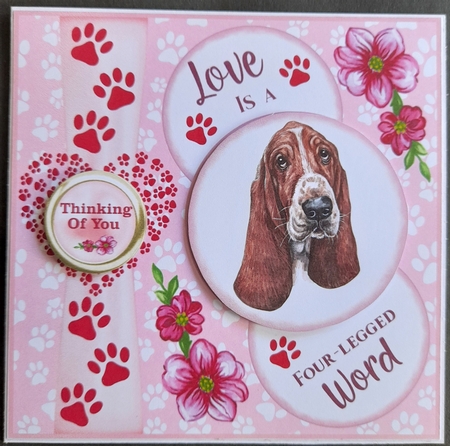 Pink Love is a four legged word card front 5 by Michelle Young