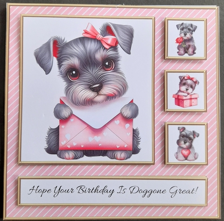 Cute Schnauzer Puppies Birthday - Pink by Michelle Young