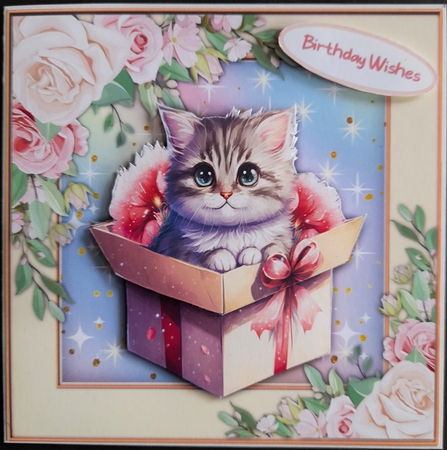 7x7 Beautiful Kitty in a Gift Box by Michelle Young