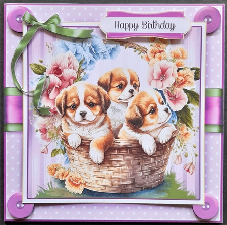 Cute Puppy Spring Basket MiniKit-3 by Michelle Young