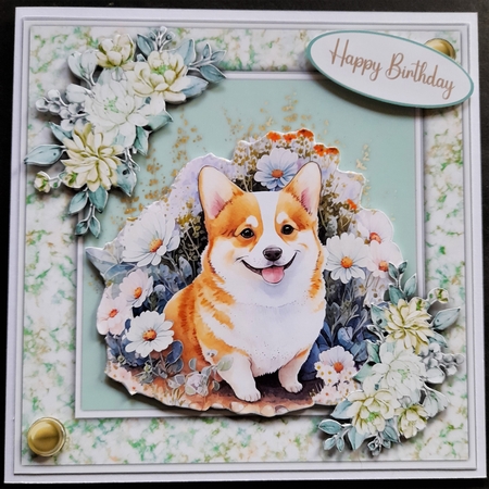 7x7 Mini Kit Gorgeous Spring Corgi by Michelle Young