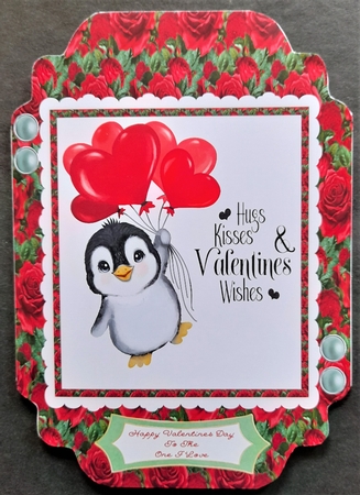 Penguin With Balloons - Cut And Fold Card by Michelle Young