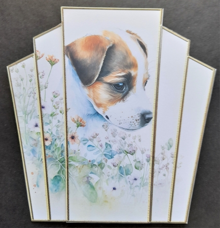 7x7 Art Deco Stacker - Jack Russell Pup by Michelle Young