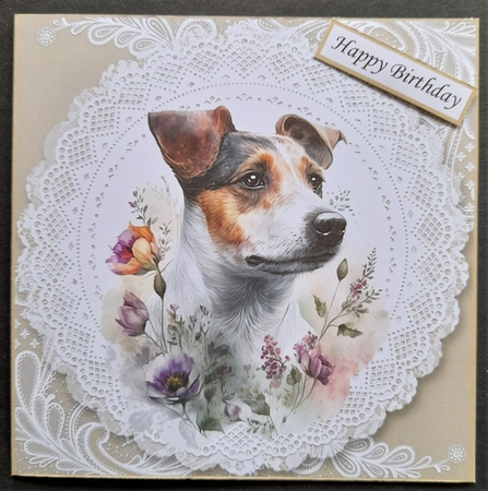 3 Beige floral dog card front/toppers 5 by Michelle Young