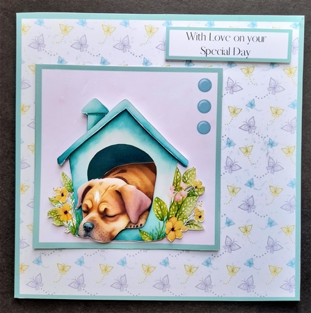 Let Sleeping Dogs Lie #3 (7x7 inch square card)  by Michelle Young