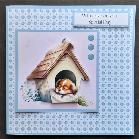 Let Sleeping Dogs Lie #4 (7x7 inch square card)  by Michelle Young