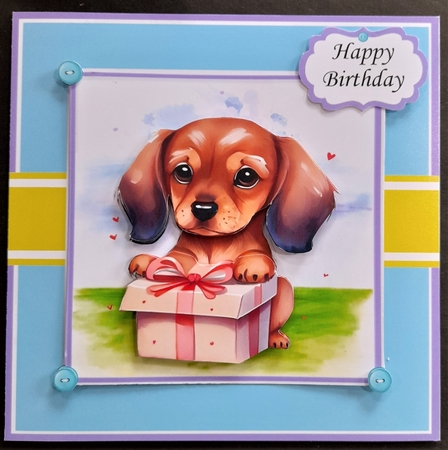 Puppy With Present by Michelle Young