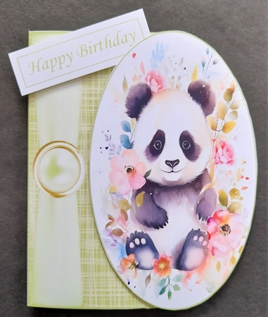 Cute baby panda card front by Michelle Young