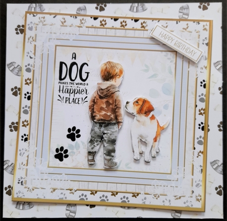 Me & My Dog 7x7ins Decoupage Topper 2 by Michelle Young