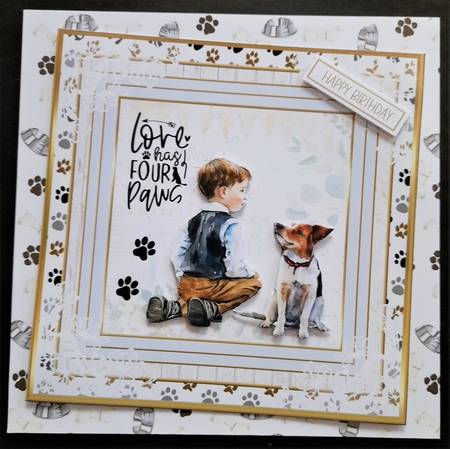 Me & My Dog 7x7ins Decoupage Topper 3 by Michelle Young