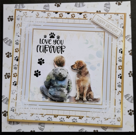 Me & My Dog 7x7ins Decoupage Topper 6 by Michelle Young