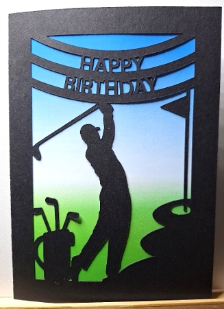 Golfer Birthday Card with Backing Paper by Michelle Young